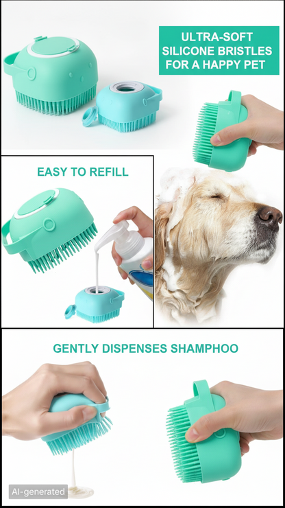 Shampoo Dispensing Brush Soft Massage Brush
